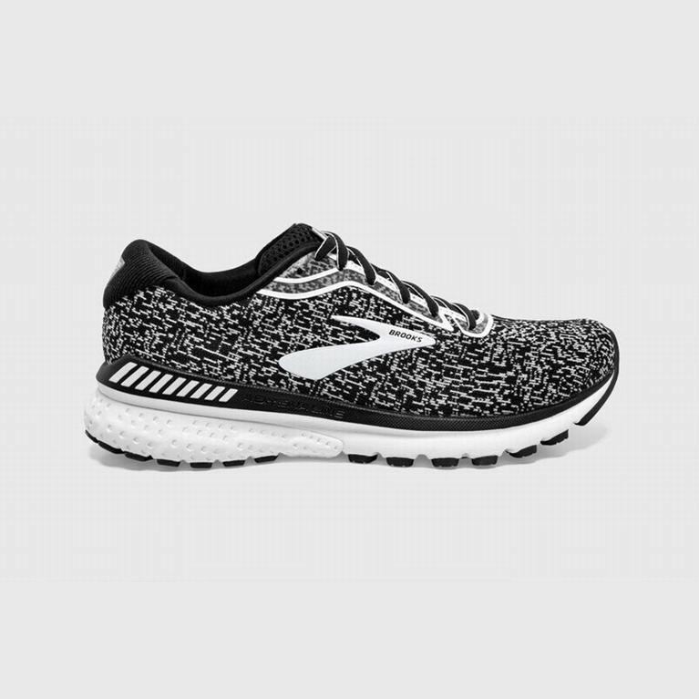 Pánske Brooks Adrenaline Gts 20 - Cestná Bežecká Obuv - Čierne/Biele (75128-PLEV)